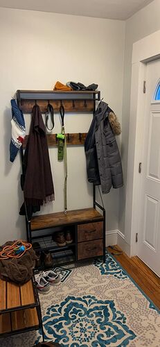 Lulive Garderobe Mit Sitzbank – 80x30x180 Cm, 17 Haken, 2 Schubladen, Weiß, Freistehend